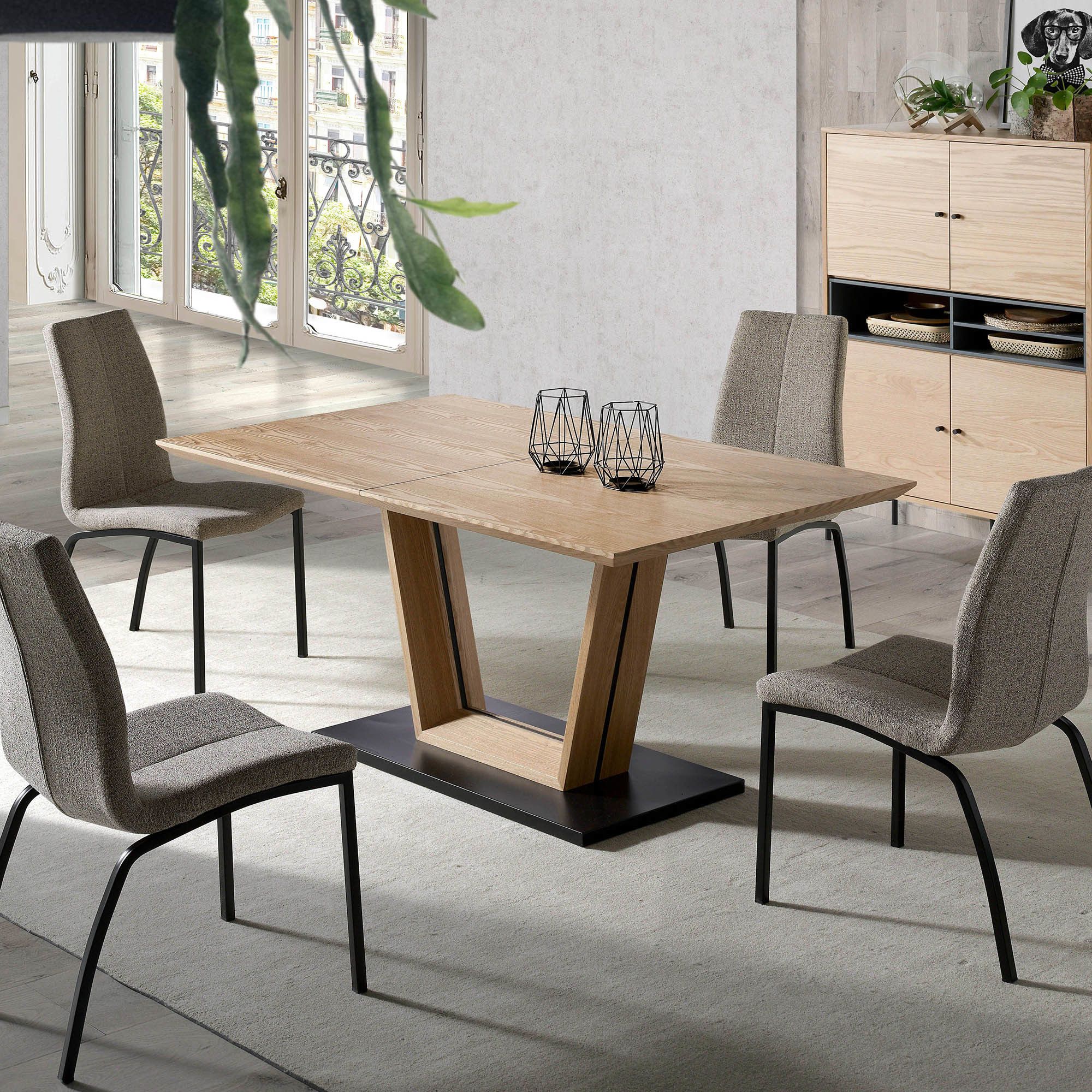 Silla de comedor tela beige claro