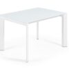 Mesa extensible lam cristal blanco 120-180x80