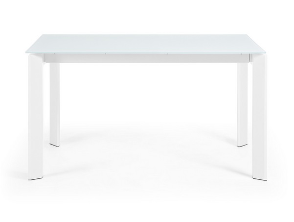 Mesa extensible lam cristal blanco 140-200x90