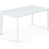 Mesa extensible lam cristal blanco 160-220x90