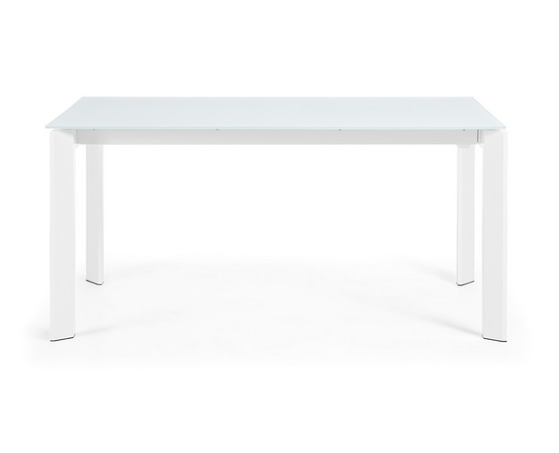 Mesa extensible lam cristal blanco 160-220x90