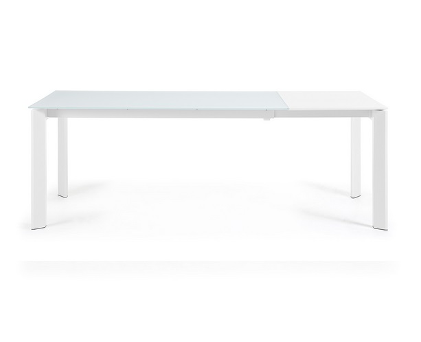 Mesa extensible lam cristal blanco 160-220x90