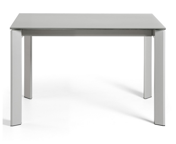 Mesa extensible lam cristal gris 120-180x80