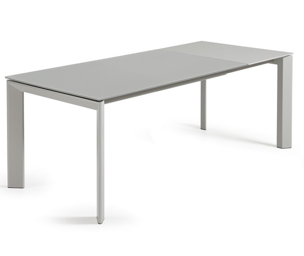 Mesa extensible lam cristal gris 160-220x90