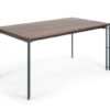 Mesa de comedor extensible antracita nogal 160-220x90