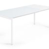 Mesa extensible cristal blanco Lam 140-200x90