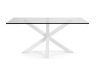 Mesa Ikon cristal acero blanco