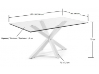 Mesa Ikon cristal acero blanco