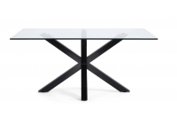 Mesa Ikon cristal acero negro