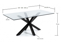 Mesa Ikon cristal acero negro