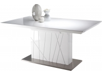 Mesa extensible blanco brillo 160-220x90