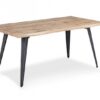 Mesa de comedor koda madera envejecida acero negro 160x90