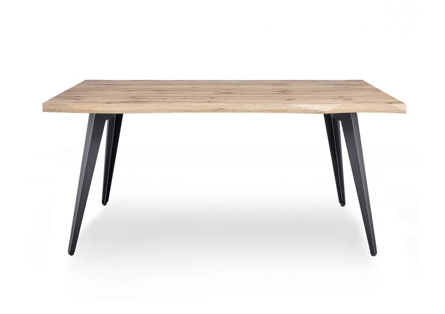 Mesa de comedor koda madera envejecida acero negro 160x90