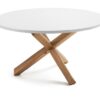 Mesa nordica redonda roble natural blanco mate 135cm