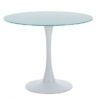 Mesa tulip redonda cristal blanco 90 cm