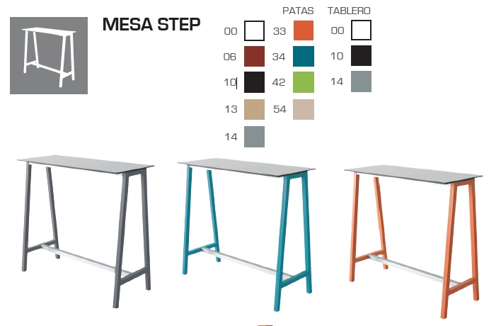 Mesa alta interior exterior Step 120x50