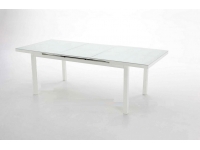 Mesa terraza extensible aluminio blanco Taha 170-220x100