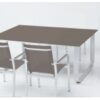 Mesa aluminio cristal taupe Esparta 170x100