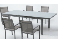 Mesa extensible aluminio gris Slat