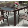 Mesa terraza extensible rattan Belice