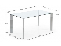 Mesa comedor cristal transparente cromada Urban 160x90