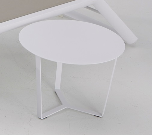 Mesa auxiliar aluminio blanco para tumbona