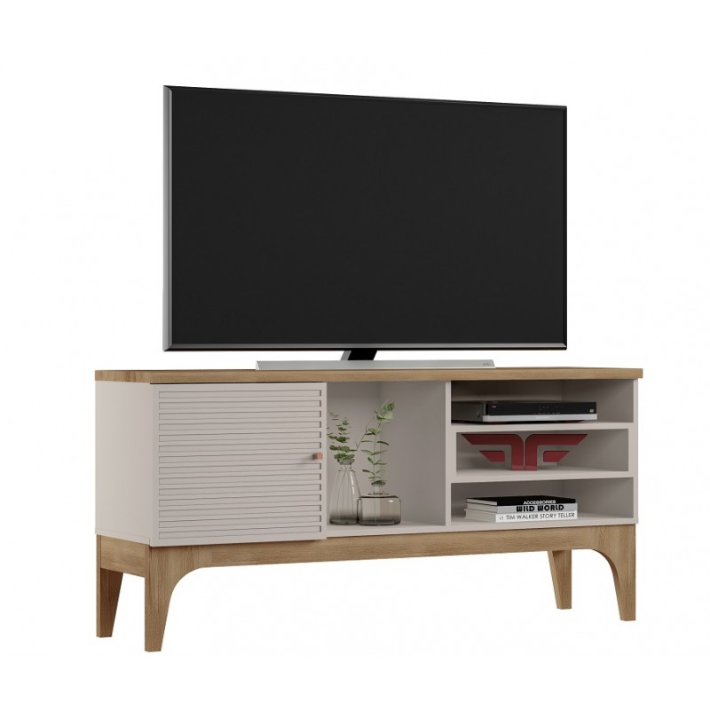 Mueble tv Delma peral y blanco roto 136cm