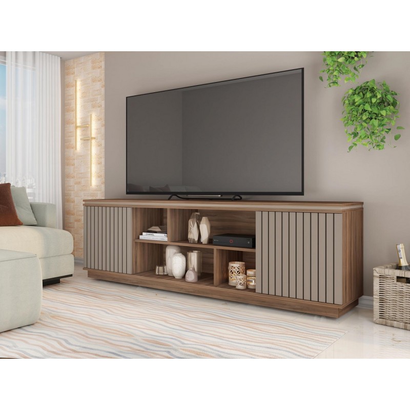 Mueble Tv London nogal y nude 180cm