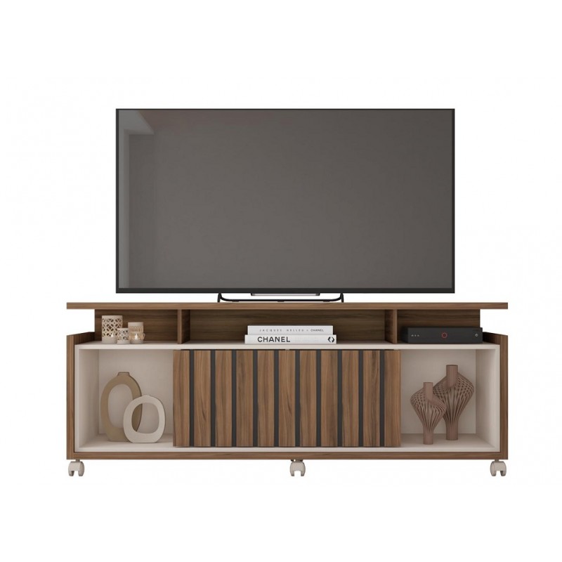 Mueble TV Nika nogal y blanco roto 160cm