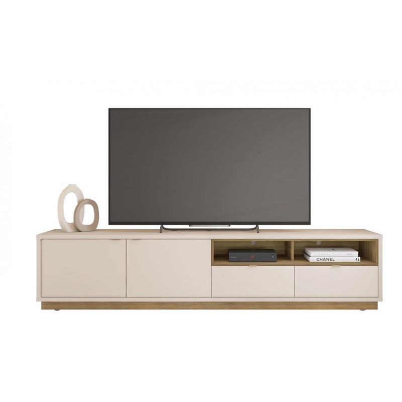 Mueble Tv Oasis haya y blanco roto 218cm