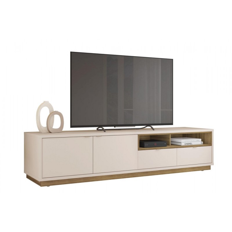 Mueble Tv Oasis haya y blanco roto 218cm