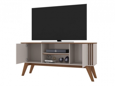 Mueble TV Polonia blanco roto nogal 150cm