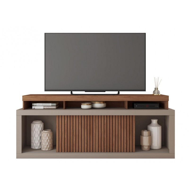 Mueble Tv Rex teka y gris nude 180cm