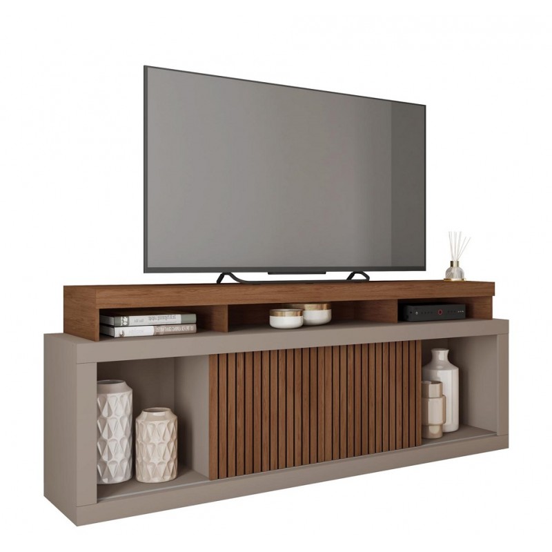 Mueble Tv Rex teka y gris nude 180cm