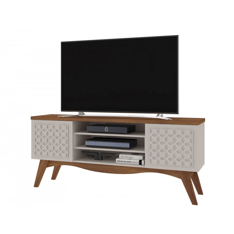 Mueble Tv Royal nogal y blanco roto 160cm