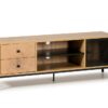 Mueble TV Andy roble rejilla metal negro 144cm