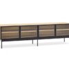 Blur mueble TV negro roble natural cristal estriado 15108_TE