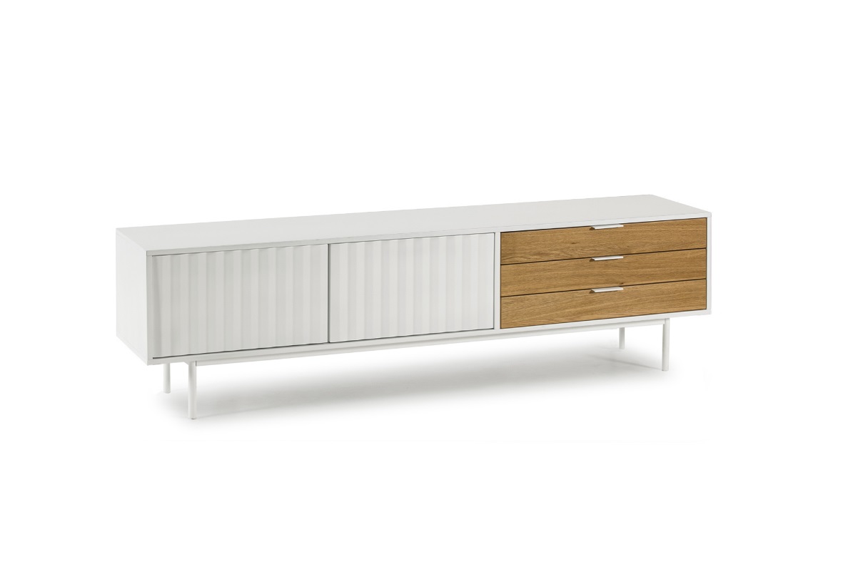 Mueble TV sierra blanco roble 180