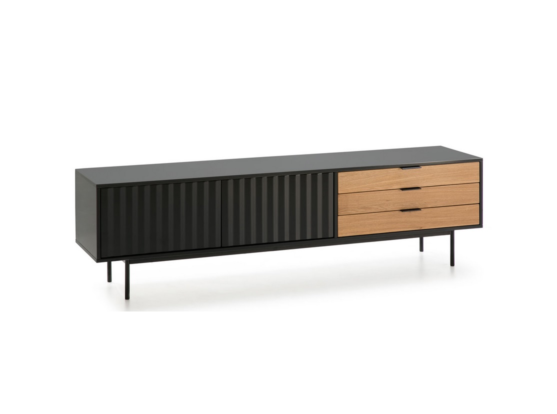 Mueble TV sierra negro roble 180