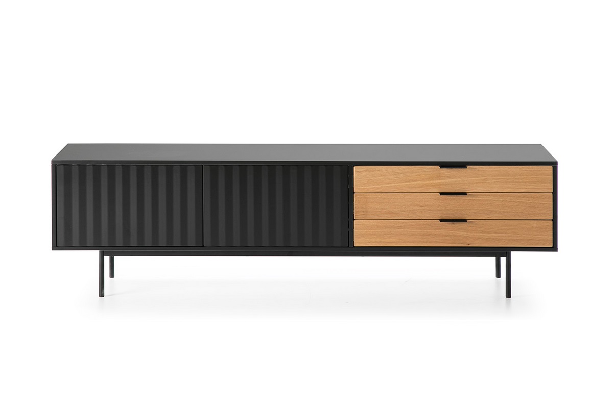 Mueble TV sierra negro roble 180