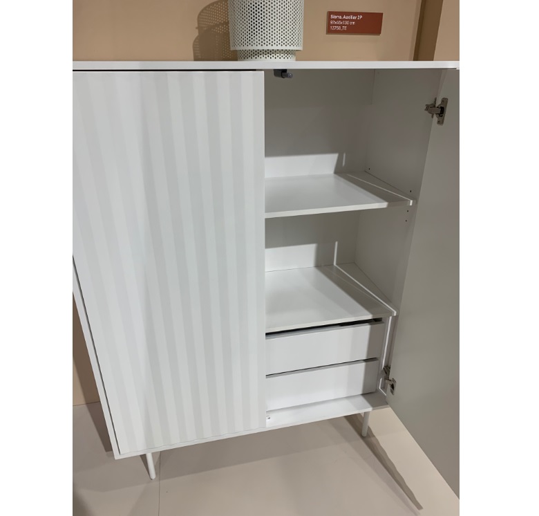 Aparador mueble auxiliar sierra 2 puertas blanco 130x97