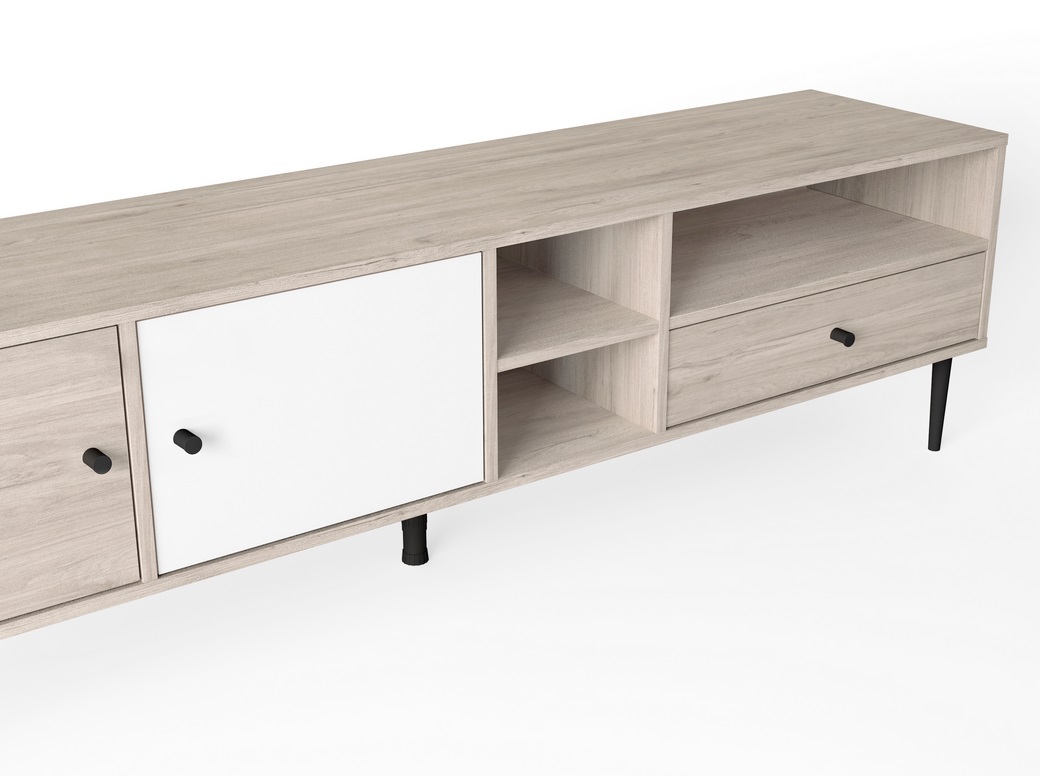 Mueble TV Leon color sahara blanco 180x4