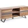 Mueble TV wave madera acacia natural metal 160