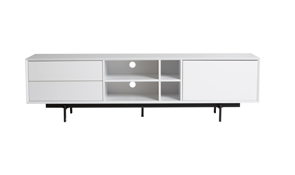 Mueble TV Beatriz blanco patas metal negro 180