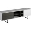 Mueble TV blanco brillo gris mate