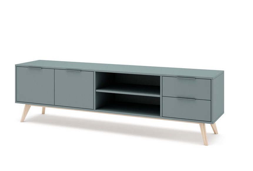 Mueble TV Lavis madera de pino verde kaki 180x52cm