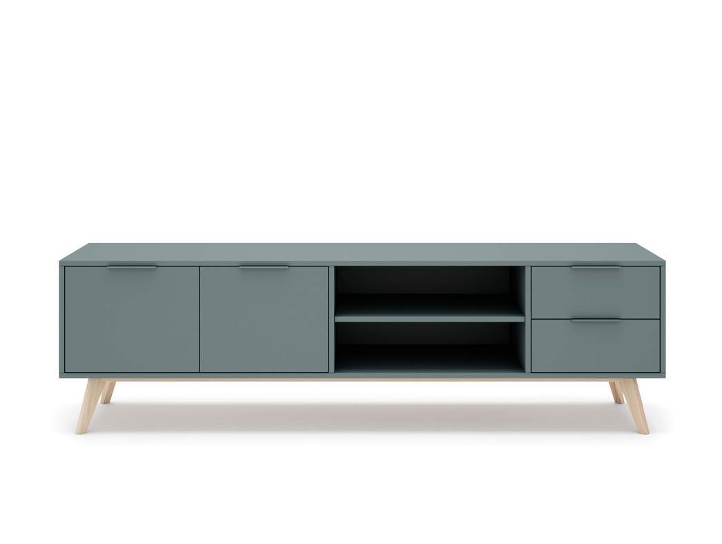 Mueble TV Lavis madera de pino verde kaki 180x52cm