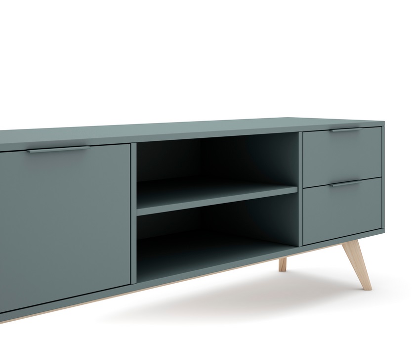 Mueble TV Lavis madera de pino verde kaki 180x52cm