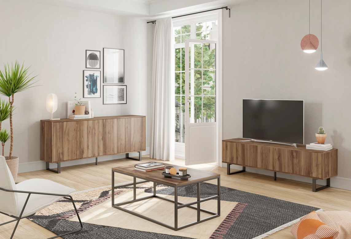 Mueble TV Laila acabado nogal kemence 160 cm