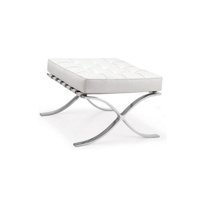 Silla con ottoman Barcelona similpiel blanca